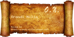 Orendi Nilla névjegykártya